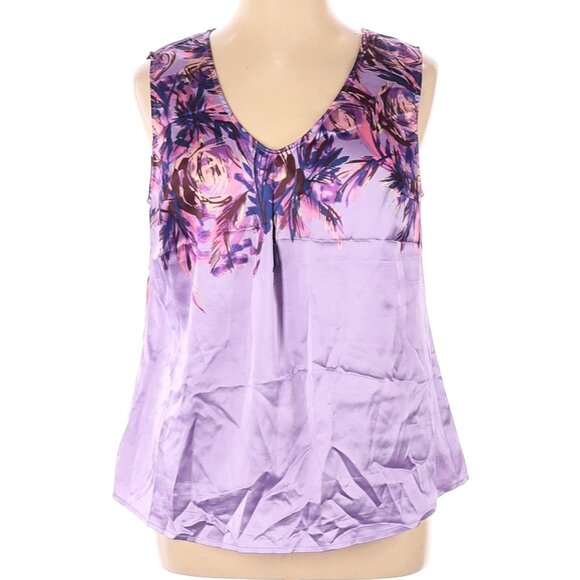 Avenue Violet Satin Tank - Picture 1 of 2